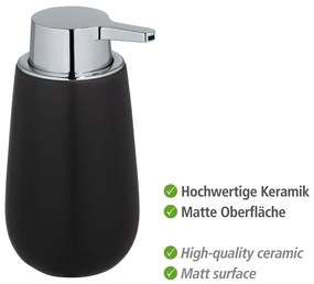 Dosatore di sapone in ceramica nera Badi - Wenko