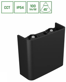 Applique da Parete Quadrata Bidirezionale 4W CCT IP54 Nera Colore Bianco Variabile CCT