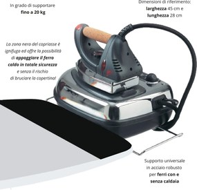 Asse da Stiro Completo Combiboard Profi 125x48 cm con Piano Stiramaniche e Ripiano Regolabile in Altezza...
