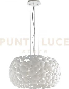 Lampadario a sospensione dioniso bianca 3 luci attacco e27 48x48x14...