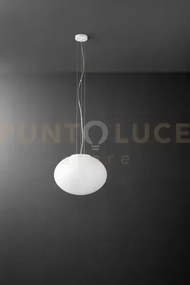 Saturno sospensione in vetro e metallo bianco opaco 2 luci attacco ...