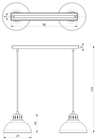 Lampadario a sospensione con filo SVEN 2xE27/15W/230V bianco