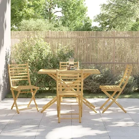 Set da pranzo da giardino 5 pz in bambù