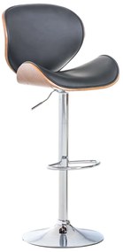 Sgabello Barhocker Edmonds İn Ecopelle Con Struttura İn Metallo Cromato / Walnuss/schwarz