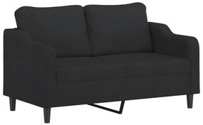 Set di divani 2 pz con cuscini nero in tessuto