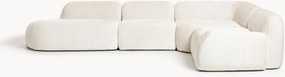 Divano angolare componibile 4 posti con chaise longue in teddy bouclé Wolke