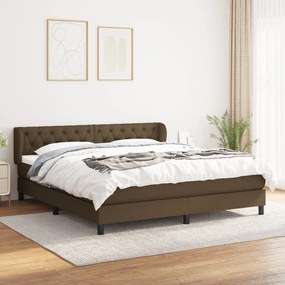 Giroletto A Molle Con Materasso Marrone Scuro 160x200cm Tessuto /