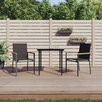 Sedie da Giardino 2 pz Nere 55x61,5x90 cm Textilene e Acciaio 364099