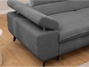 Divano angolare grigio (con penisola a destra/a L) con rivestimento in ciniglia Marbeya – Ropez