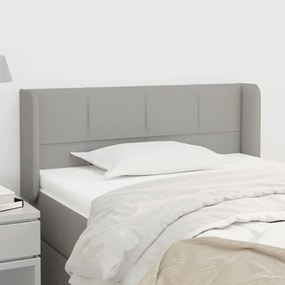 Testiera Ad Orecchio Grigio Chiaro 93x16x78/88 Cm İn Tessuto /