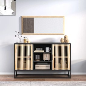 Credenza nera 105x30x65 cm in legno multistrato