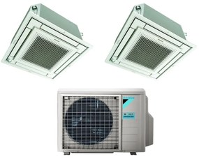 Daikin - Climatizzatore Condizionatore Bluevolution Inverter Dual Split a Cassetta ffa-a 12+12 con 2MXM68N R-32 Wi-Fi Optional Con Griglia Bianca