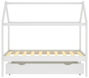 Giroletto Bambini con Cassetto Bianco Pino Massello 80x160 cm