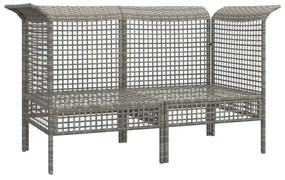 Divani angolari da giardino con cuscini 2pz polyrattan grigio