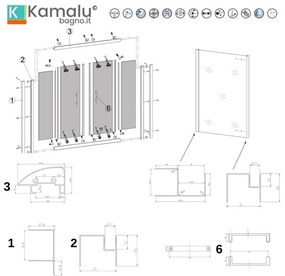 Kamalu - box doccia 160x70 doppio scorrevole altezza 180cm | kam-knf6000s