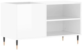 Mobile porta dischi bianco lucido 85x38x48 cm legno multistrato