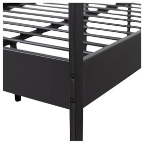 Letto singolo in metallo nero con griglia 120x200 cm Mees - WOOOD