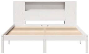 Letto libreria senza materasso bianco 140x200 cm legno di pino