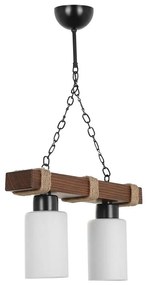 Lampadario a catena JASMIN 2xE27/40W/230V marrone/bianco