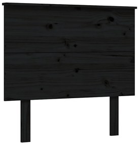 Giroletto con Testiera Nero 100x200 cm in Legno Massello