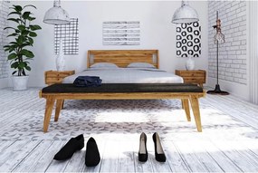 Panchina in rovere con seduta grigia Retro - The Beds