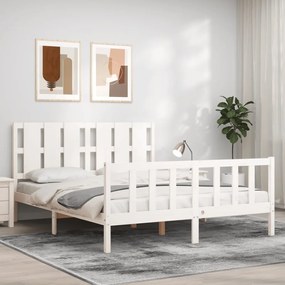 Giroletto Senza Materasso Bianco 160x200 Cm Legno Massello Pino /