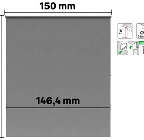 Tenda a rullo oscurante INSPIRE Malawi grigio / argento 150x250 cm