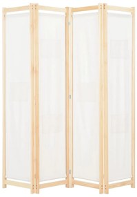 Divisorio A 4 Pannelli Crema 160x170x4 Cm İn Tessuto /