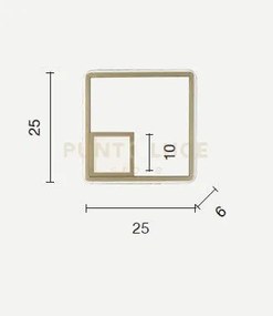 Applique a led dowel ap.dowel-silver cromo