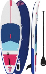 Tavola Sup Gonfiabile 305x89x15 cm con Sedile Pagaia e Accessori in Plastica ed EVA Blu Rosso Rosa...