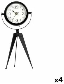 Orologio da Tavolo Tripode Nero Metallo 12 x 30 x 12 cm (4 Unità)