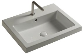 Lavabo Da Incasso/Sospeso 60x45 Cm Ceramica Tecla "Cangas" Bianco Lucido