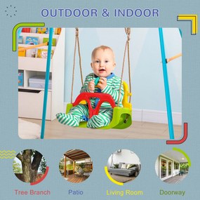 Altalena per Bambini 9-36 Mesi 42x33x120-180 cm in PP e PE con Corda...
