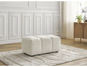 Poggiapiedi bianco con rivestimento in ciniglia Roxelane – Bobochic Paris