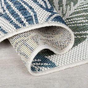 Tappeto da interno e esterno verde e blu 80x230 cm Bella Leaf – Flair Rugs
