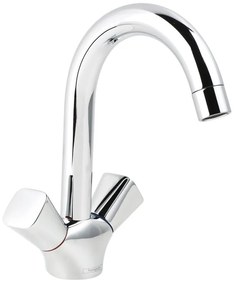 Rubinetto per lavabo a canna bassa getto laminare cristallino MyCube cromato lucido HANSGROHE H 22 cm