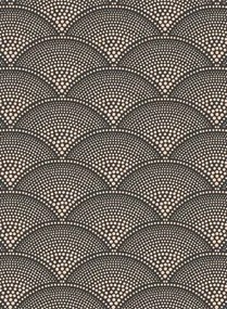 Cole & Son Carta da parati Feather Fan Icons - Charcoal/ Bronze