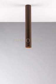 Plafoniera-faretto fluke tonda corten 1 luce attacco gu10 5,5x5,5x40cm