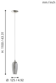 Eglo GA00040801 - Paralume di ricambio per lampadario FARSALA G9 grigio