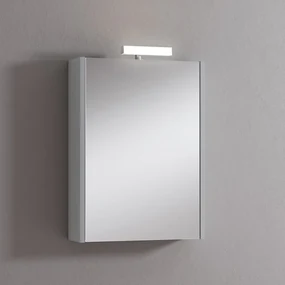 Pensile con luce Akira laccato lucido grigio chiaro L 51.5 x H 70 x P 15.5 cm