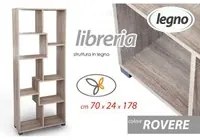 Libreria design cameretta ufficio rovere cm 70 x 24 x 178 h