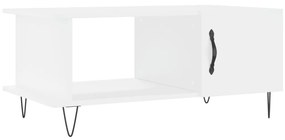 Tavolino da salotto bianco 90x50x40 cm in legno multistrato