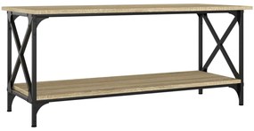 Tavolino rovere sonoma 100x45x45 cm legno multistrato e ferro