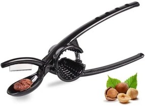 Trade Shop - Schiaccianoci 2 In 1 Apricastagne Multifunzione In Metallo Spacca Castagne Nero