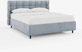 RAGNAR letto imbottito con vano contenitore e testiera capitonné avvolgente - elegante tessuto certificato Oeko-Tex®