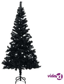 vidaXL Albero di Natale Preilluminato con Supporto Nero 120 cm in PVC