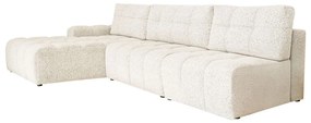 Divano angolare componibile color crema allungabile/con contenitore (con penisola a sinistra) Lulu – Miuform