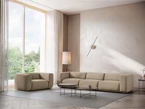 Poltrona beige con rivestimento in velluto Ekahi – Makamii