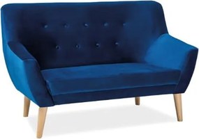 Divano Nordic 2 in velluto blu navy - Blu86