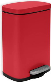 Cestino per la spazzatura rosso in acciaio con pedale 5 l Akira – Spirella